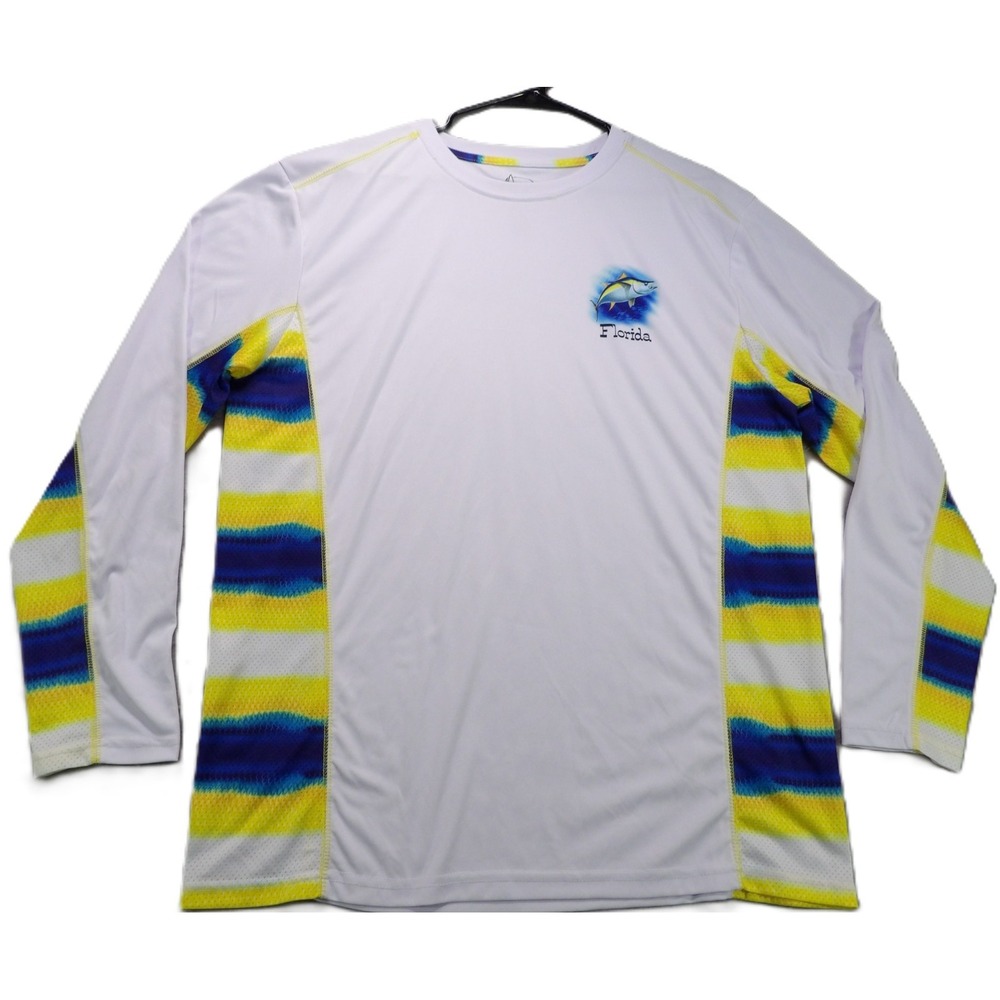 Magu Distributors Florida Yellowfin Tuna Fishing Performance Shirt UPF 50 2XL LS